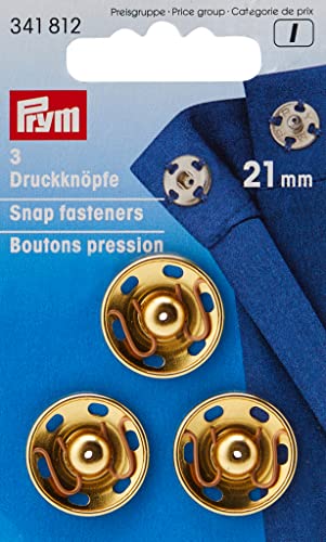 Prym Snap Fasteners, Brass, Gold, 21 mm von Prym