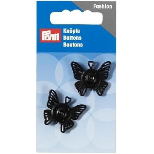 Prym Druckknöpfe zum Aufnähen Butterfly 25 mm, Plastic, schwarz, 9.3 x 4.9 x 0.5 cm Prym Druckknöpfe zum Aufnähen Butterfly 25 mm, Plastic, schwarz, 9.3 x 4.9 x 0.5 cm von Prym