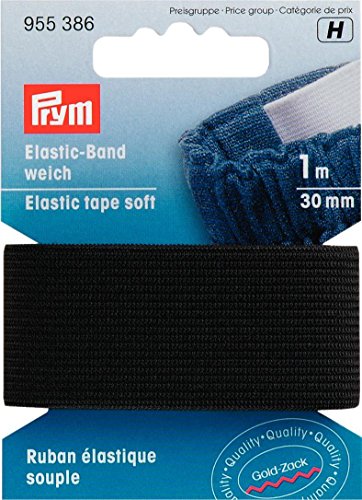 Prym Elastic-Band weich 30 mm schwarz, 57% PES 43% ED von Prym