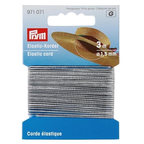 Prym Elastic-Kordel, silberfarbig, 80% ED 20% ME, Silber, Ø 1,5 mm | 3 m von Prym