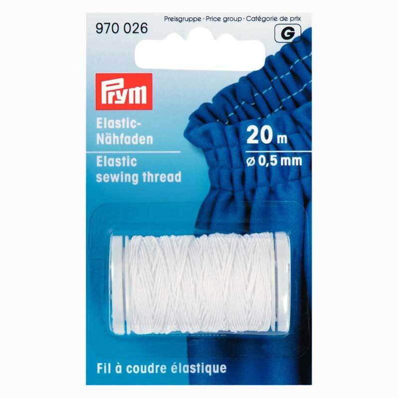 Elastic-Nähfaden weiß 0,5mm 20m von Prym