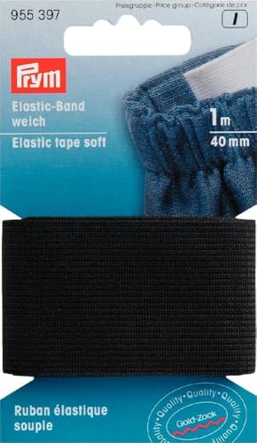 Prym Elastic Tape, Polyester, schwarz, 40 mm, 1 m Prym Elastic Tape, Polyester, schwarz, 40 mm, 1 m von Prym