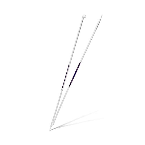Prym Ergonomische Einpunkt-Stricknadeln aus Kunststoff, 8 mm, 35 cm Länge, Mehrfarbig, 1 Paar von Prym