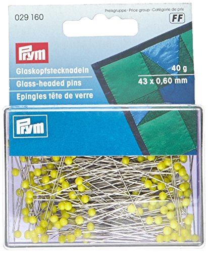 Prym Glaskopfnadeln, 0,60 x 43mm, gelb, 40g, Stahl, 43 x 0,6mm von Prym