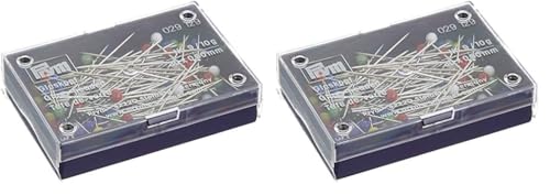 Prym Glass Headed Nadeln, Metal, Multicolor, 30 mm x 0,60 mm Größe, Bunt (Packung mit 2) von Prym