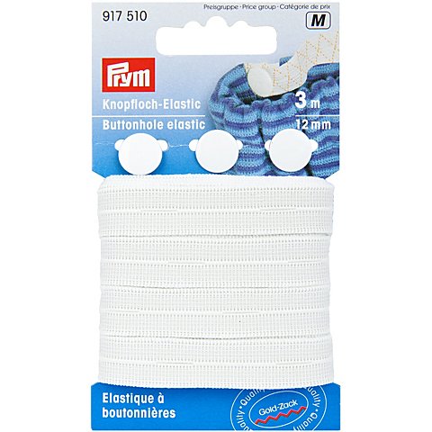 Prym Gold-Zack Gummiband "Knopfloch-Elastik", Breite: 12 mm, Länge: 3 m Prym Gold-Zack Gummiband "Knopfloch-Elastik", Breite: 12 mm, Länge: 3 m von Prym