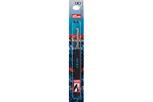 Prym Häkelnadeln Soft-Griff ALU 14 cm 3,00 mm silberfarbig Woll-Häkelnadel, Aluminium, 3 mm von Prym