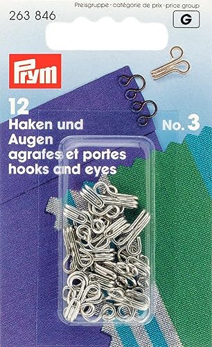 Prym 263846 Federhaken und Augen MS 3 silberfarbig, Silber Prym 263846 Federhaken und Augen MS 3 silberfarbig, Silber von Prym