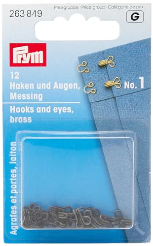 Prym Haken und Augen, Stainless Steel, Schwarz, 12 mm Größe Prym Haken und Augen, Stainless Steel, Schwarz, 12 mm Größe von Prym