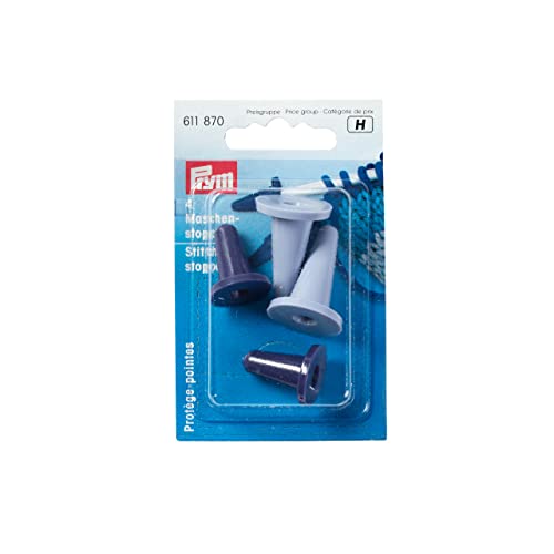 Prym 611870 Maschenstopper KST 2,00-7,00 mm farbig Sortiert Spitzenschutz aus Kunststoff, blau, für Nadelstärken 2 3,5 mm und 4 7 mm von Prym