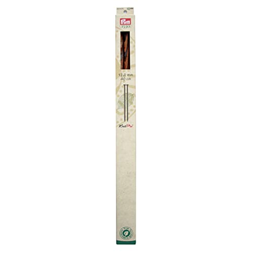 Prym Jackenstricknadeln Natural farbig 40 cm 12,00 mm Jackenstricknadel, Holz, Mehrfarbig, 12 mm von Prym