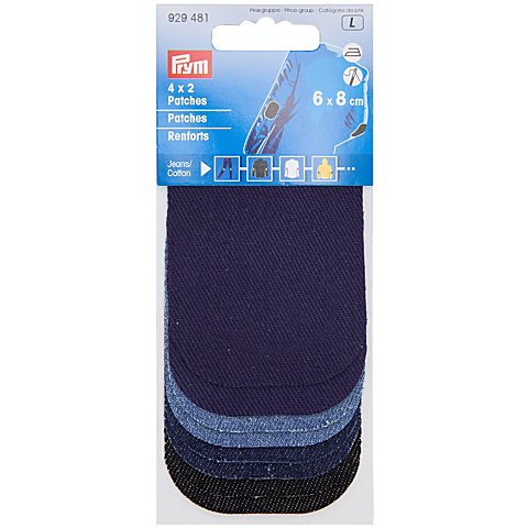 Prym Jeans-Patches Mini, Größe: 8 x 6 cm, Farbe: jeans/dunkelblau/marine, Inhalt: 4 Paar Prym Jeans-Patches Mini, Größe: 8 x 6 cm, Farbe: jeans/dunkelblau/marine, Inhalt: 4 Paar von Prym