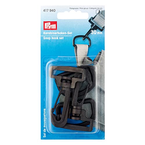 Prym 417940 Karabinerhaken Set KST 30 mm schwarz Karabinehaken, Plastik, 14 x 7 x 1.5 cm von Prym