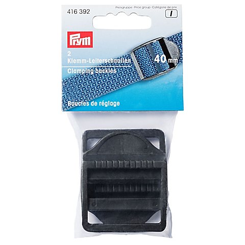 Prym Klemm-Leiterschnallen für 40 mm Bänder, schwarz, 2 Stück von Prym
