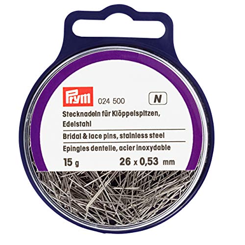 Prym Klöppelstecknadeln, Edelstahl, silberfarbig, 26 x 0,53mm, 024500 Prym Klöppelstecknadeln, Edelstahl, silberfarbig, 26 x 0,53mm, 024500 von Prym