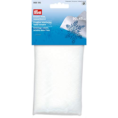 Prym Kreativ-Vlies wasserlöslich 90 x 45 cm weiß, Polyester von Prym