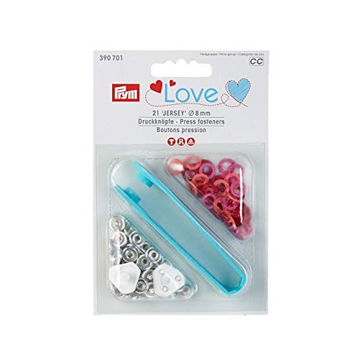 Prym Love Druckknopf Jersey Color MS 8 mm rot, Messing, 9 mm von Prym