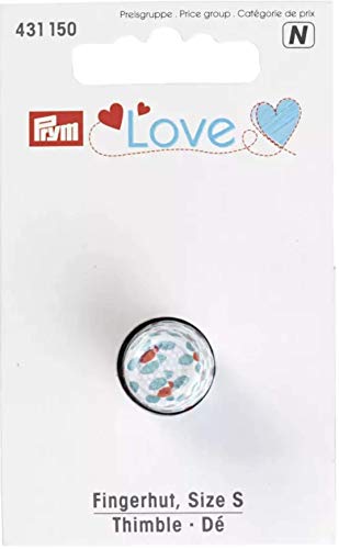 Prym Love Fingerhut, bemalt, Metall, Gr. S, Mehrfarbig von Prym