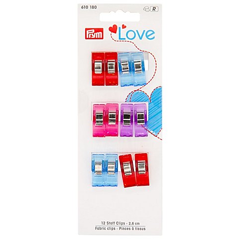 Prym Love Stoffklammern, bunt, Größe: 2,6 cm, Inhalt: 12 Stück Prym Love Stoffklammern, bunt, Größe: 2,6 cm, Inhalt: 12 Stück von Prym