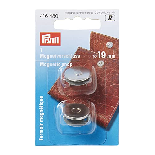 Prym 416480 Magnet-Verschluß 19 mm silberfarbig Snap, Metall, Silber, 1 Stück von Prym