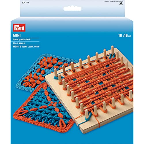 Prym 624159 Loom MINI quadratisch 18 x 18 cm, Holz, Multi-Colour, 21 x 18 x 3.2 cm von Prym