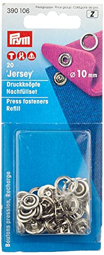 Prym Nähfrei Jersey Ring Druckknöpfe-Nachfüllpack silberfarbig ( 10 mm, 20 St.) von Prym