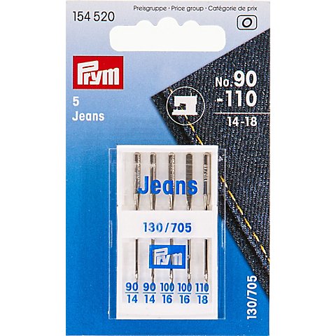 Prym Nähmaschinennadeln "Jeans", Stärke: 90–110, Inhalt: 5 Stück von Prym
