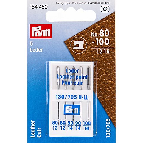Prym Nähmaschinennadeln "Leder", Stärke: 80–100, Inhalt: 5 Stück Prym Nähmaschinennadeln "Leder", Stärke: 80–100, Inhalt: 5 Stück von Prym