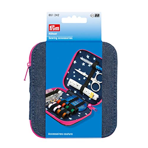 Prym 651242 Jeans pink Nähset Denim Reißverschluss Rosa, Schere aus Edelstahl, Einheitsgröße Prym 651242 Jeans pink Nähset Denim Reißverschluss Rosa, Schere aus Edelstahl, Einheitsgröße von Prym