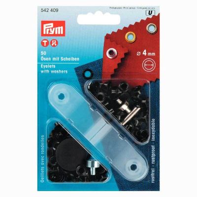 Ösen mit Scheiben brüniert 4mm 50 Stück Ösen mit Scheiben brüniert 4mm 50 Stück von Prym