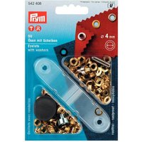 Ösen mit Scheiben gold 4mm 50 Stück von Prym