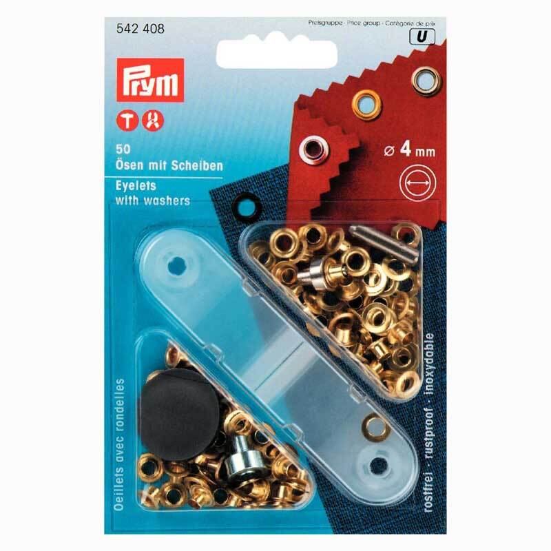 Ösen mit Scheiben gold 4mm 50 Stück Ösen mit Scheiben gold 4mm 50 Stück von Prym