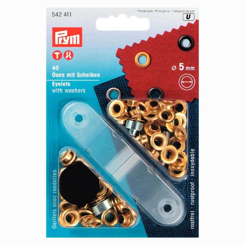 Ösen mit Scheiben gold 5mm 40 Stück Ösen mit Scheiben gold 5mm 40 Stück von Prym