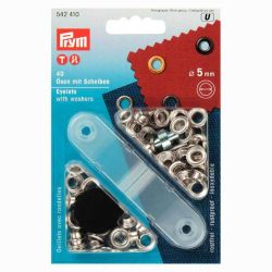 Ösen mit Scheiben silber 5mm 40 Stück Ösen mit Scheiben silber 5mm 40 Stück von Prym