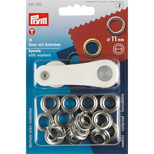 Prym Ösen und Scheiben 11,0 mm, 15 Stück., silberfarbig 11 mm Prym Ösen und Scheiben 11,0 mm, 15 Stück., silberfarbig 11 mm von Prym