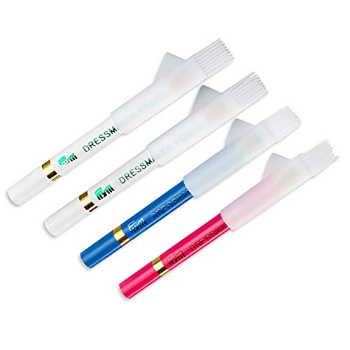 Prym Outils de marquage Kreidestifte + Bürste farbig Sortiert, Holz, weiß, rosa, blau, 4 Stück (1er Pack), 4 von Prym