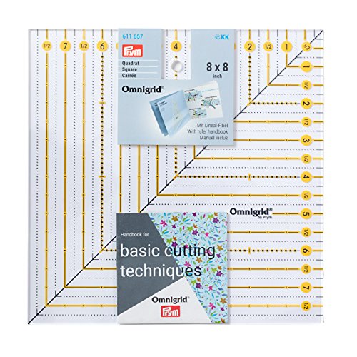 Prym 611657 Patchwork Square 8 x 8 inch Omnigrid Lineal, Kunststoff, transparent von Prym