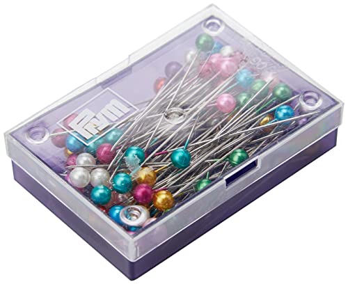 Prym Perlkopf-Stecknadeln 0,58 x 40 mm bunt Sortiert, Karte mit Dose, Stahl, 40 x 0,58mm Prym Perlkopf-Stecknadeln 0,58 x 40 mm bunt Sortiert, Karte mit Dose, Stahl, 40 x 0,58mm von Prym