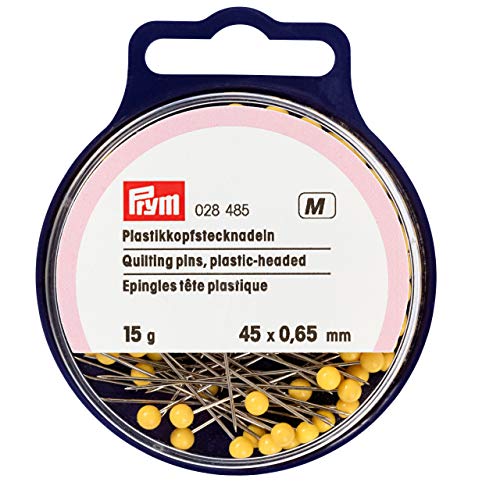 Prym Plastikkopfstecknadeln, 0,65 x 45mm, gelb, Stahl, 45 x 0,65mm von Prym