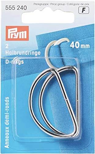 Prym 555240 Halbrundringe 40 mm silberfarbig, Silber Prym 555240 Halbrundringe 40 mm silberfarbig, Silber von Prym