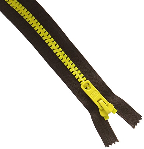Prym Reißverschluss Bicolor (S12/40 cm, teilbar, dunkelbraun/gelb) von Prym