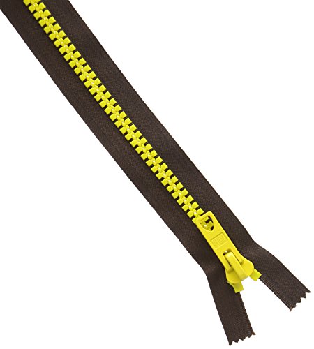 Prym Reißverschluss Bicolor (S12/60 cm, teilbar, dunkelbraun/gelb) von Prym