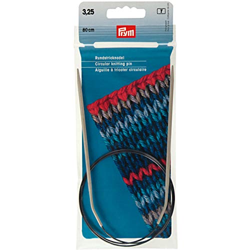 Prym Rundstricknadeln ALU 80 cm 3,25 mm grau Rundstricknadel, Aluminium von Prym