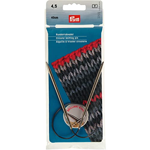 Prym Rundstricknadeln MS 40 cm 4,50 mm silberfarbig Rundstricknadel, Messing, 4,5 mm von Prym