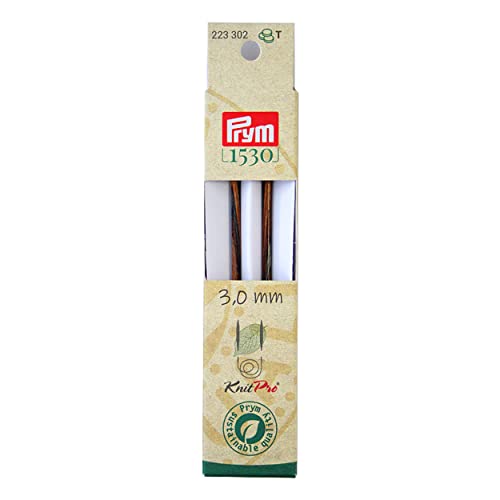 Prym Rundstricknadelspitzen Natural farbig lang 11,6 cm 3,00 mm Rundstricknadel, Holz, Mehrfarbig, 3 mm von Prym