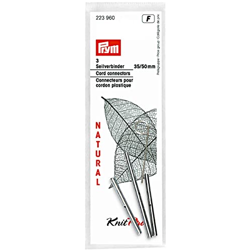 Prym Seilverbinder für Natural-Nadeln 35/50 mm Rundstricknadel, Messing, Mehrfarbig von Prym