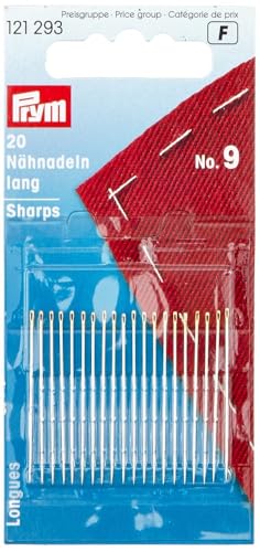 Prym Sewing Needles, Legierter Stahl, Silber, No.9, 34 x 0,6 mm, 20 Stück von Prym