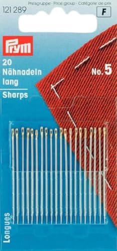 Prym Sewing Needles, Silber, No.5, 40 x 0,8 mm, 20 Stück von Prym