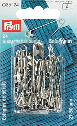 Prym Sicherheitsnadeln, 27/38/50mm, Sortiert, silberfarbig, 24 Stück, Stahl von Prym