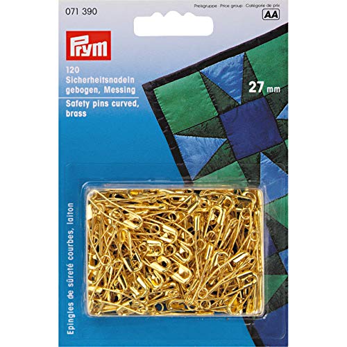 Prym Sicherheitsnadeln gebogen, Nr.1, 27mm, goldfarbig, Messing von Prym